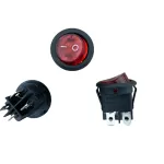 KCD1 Công Tắc Tròn 4 Chân 2 Vị Trí 20mm Màu Đỏ